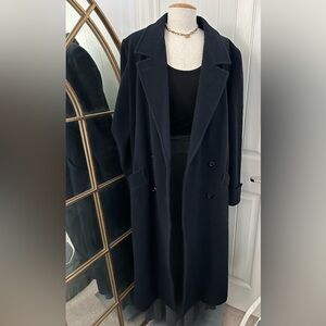 Vintage Donny Brook Women's 14T black 100% wool Double-Breasted coat
